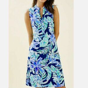 Lilly Pulitzer Sherryn Shift Dress in High Tide Navy Ready Set Gecko